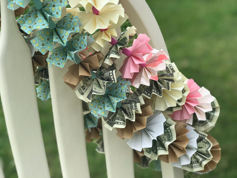 Custom handmade graduation money lei