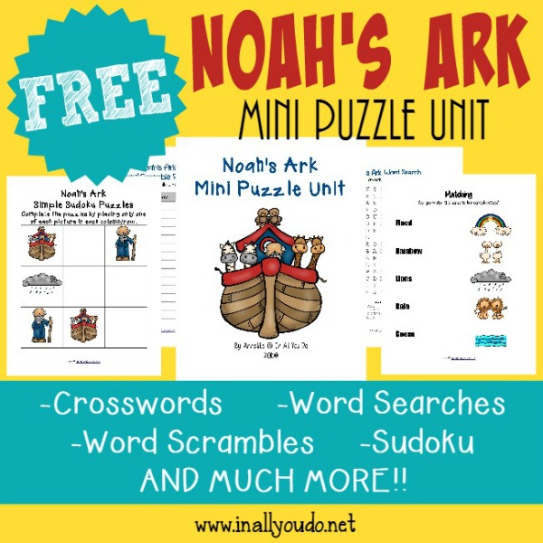 Noah's Ark Writing Activities & Puzzles In All You Do