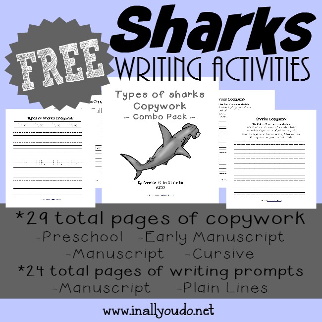 Shark Writing Prompts & Copywork In All You Do