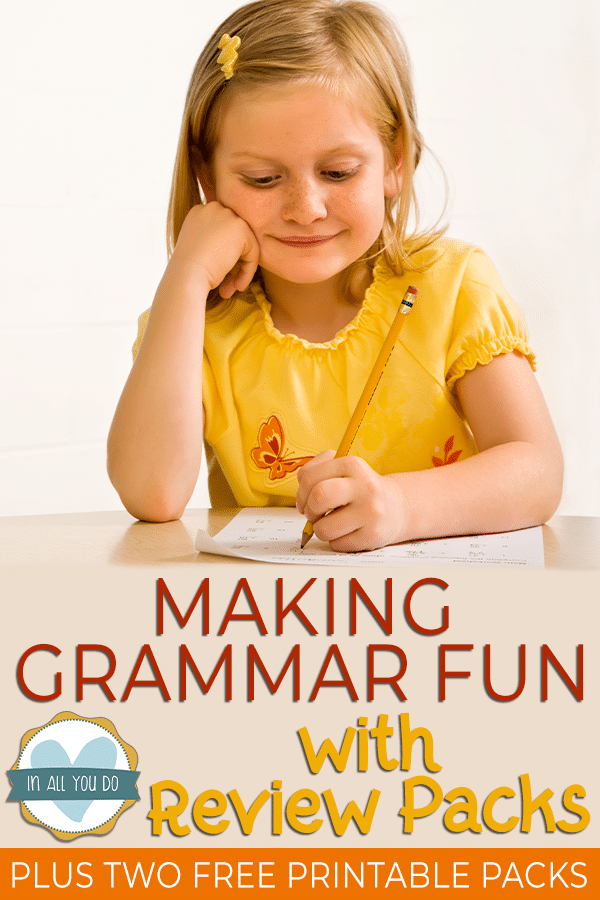 Making Grammar Fun with Review Packs In All You Do