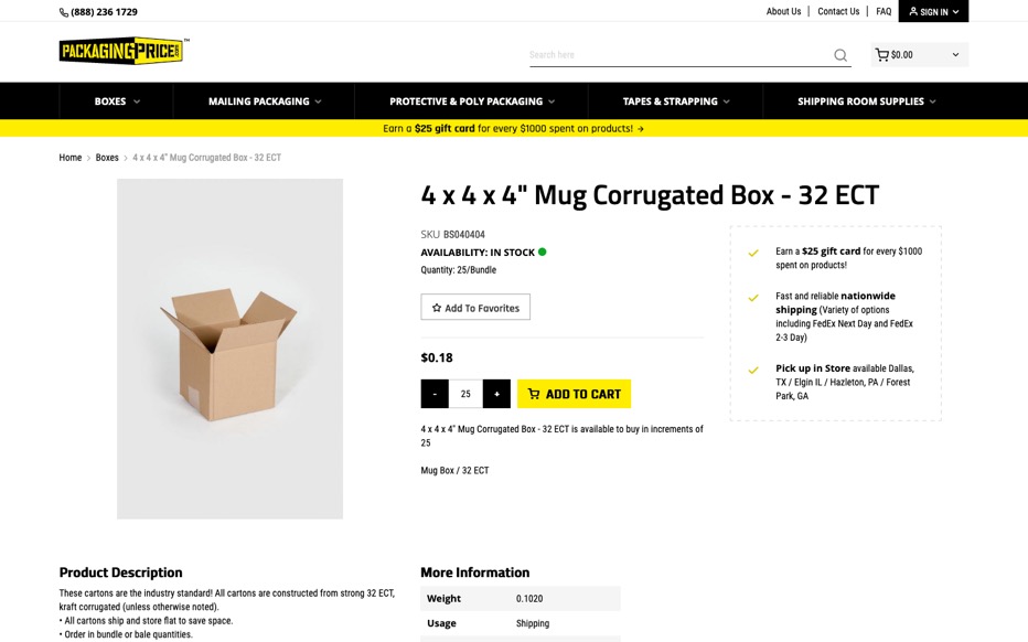 Packaging Price Inchoo