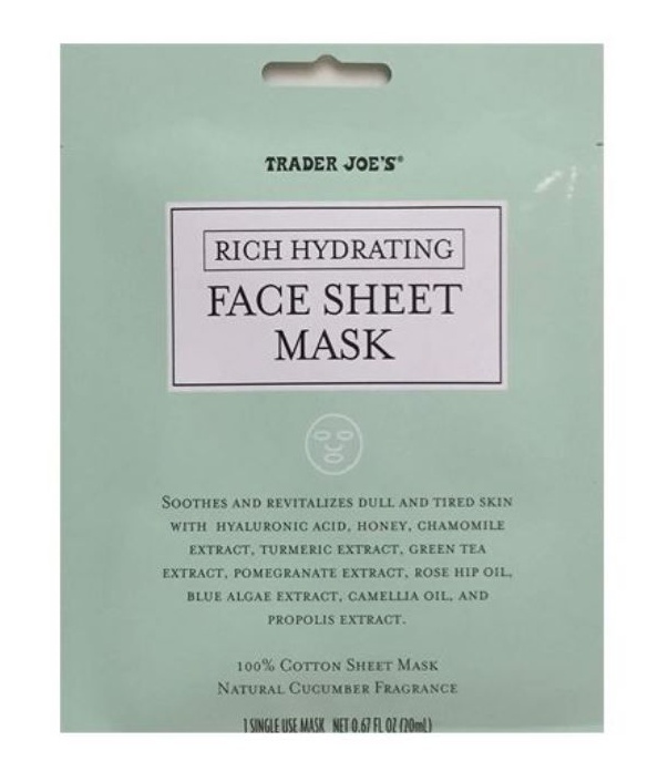 Trader Joe's Rich Hydrating Face Sheet Mask ingredients (Explained)