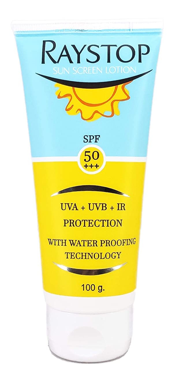 Raystop Sunscreen Lotion UVA +UVB + IR Protection ingredients (Explained)