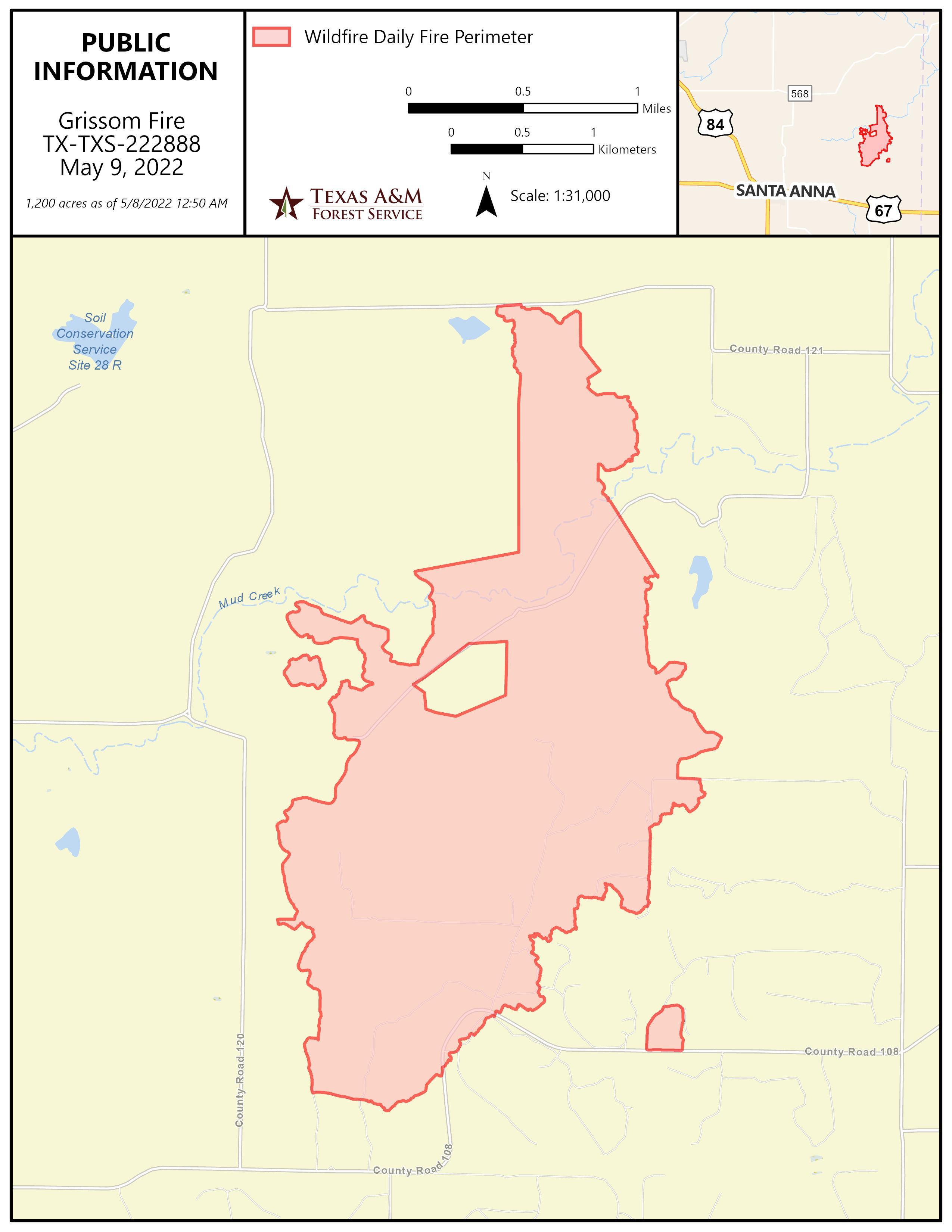 Txtxs Grissom Fire Incident Maps Inci
