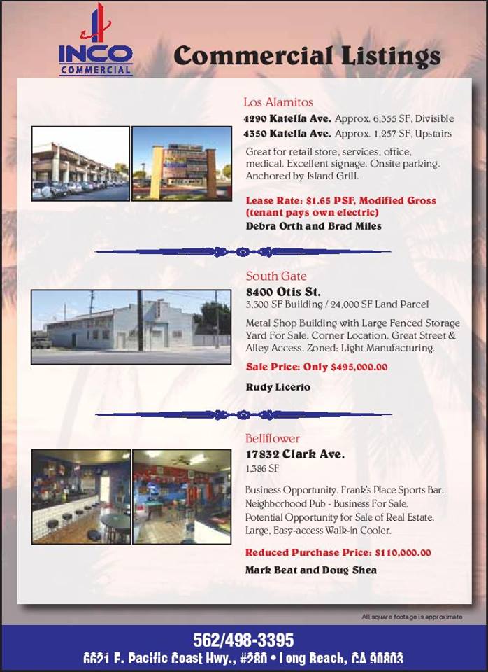 New Listings! INCO Commercial