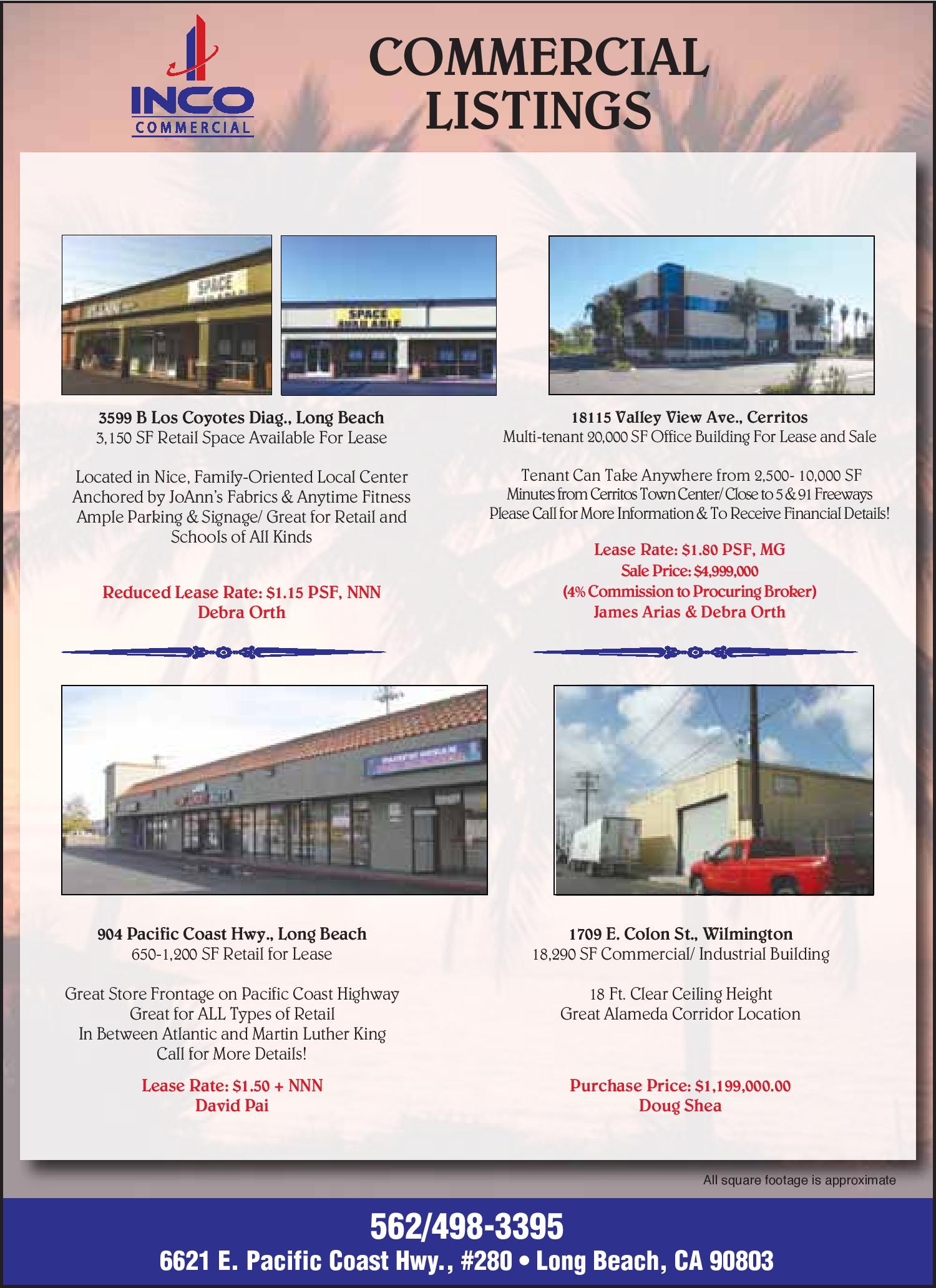 New Commercial Listings INCO Commercial