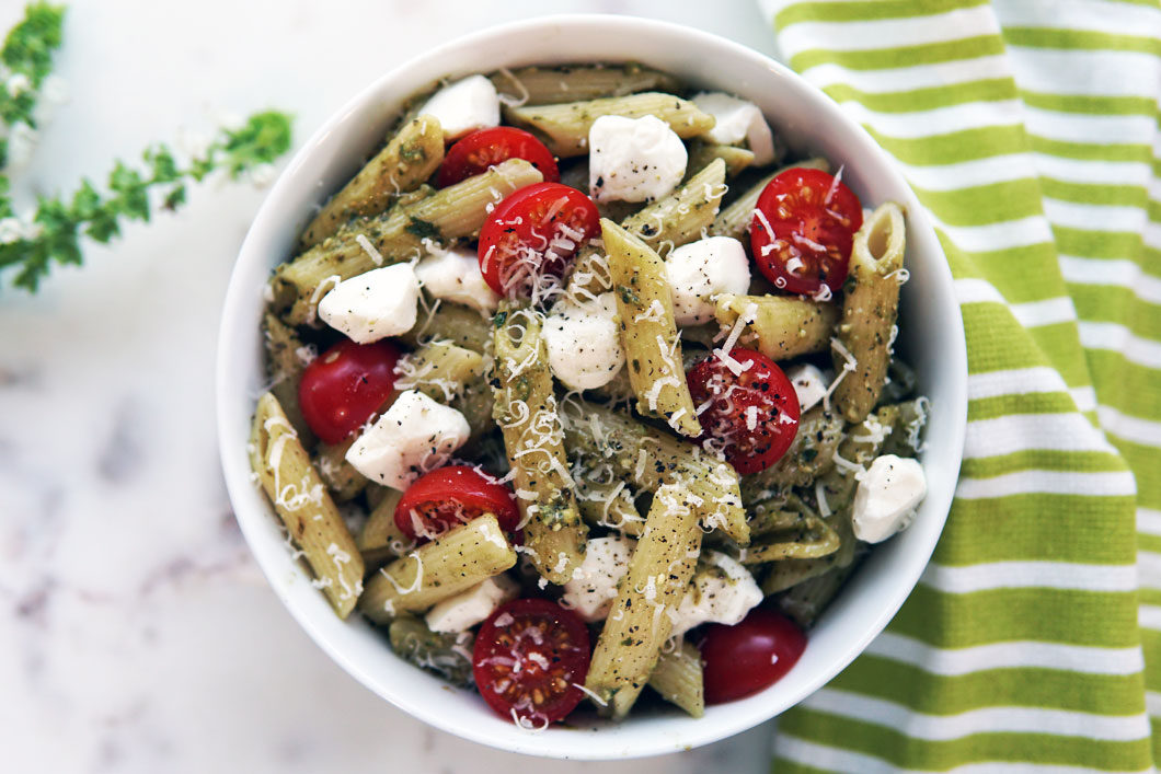 caprese pesto pasta inconsistent kitchen