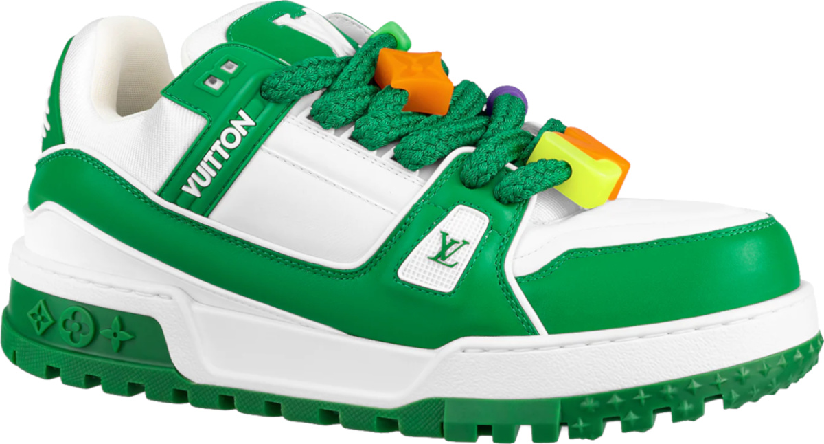 Louis Vuitton White & Green 'LV Trainer Maxi' Sneakers INC STYLE