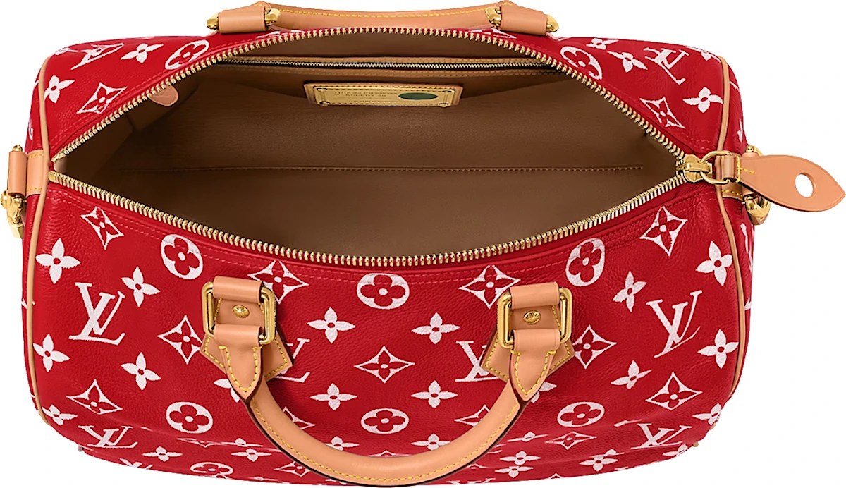 Louis Vuitton Red Monogram 'Speedy 40' Bag INC STYLE