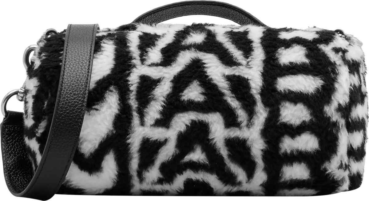 Marc Jacobs Black & White Logo Faux Fur Duffle Bag INC STYLE