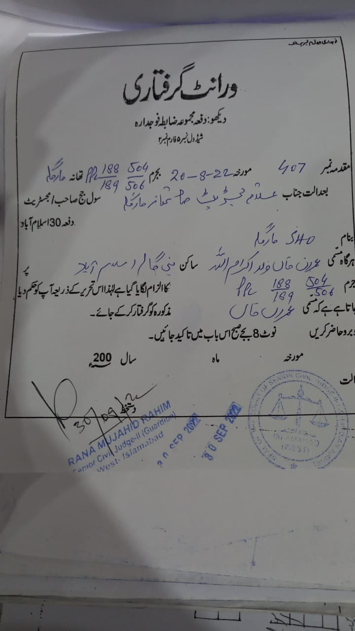 Arrest Warrant Issued For PTI Chairman Imran Khan INCPak