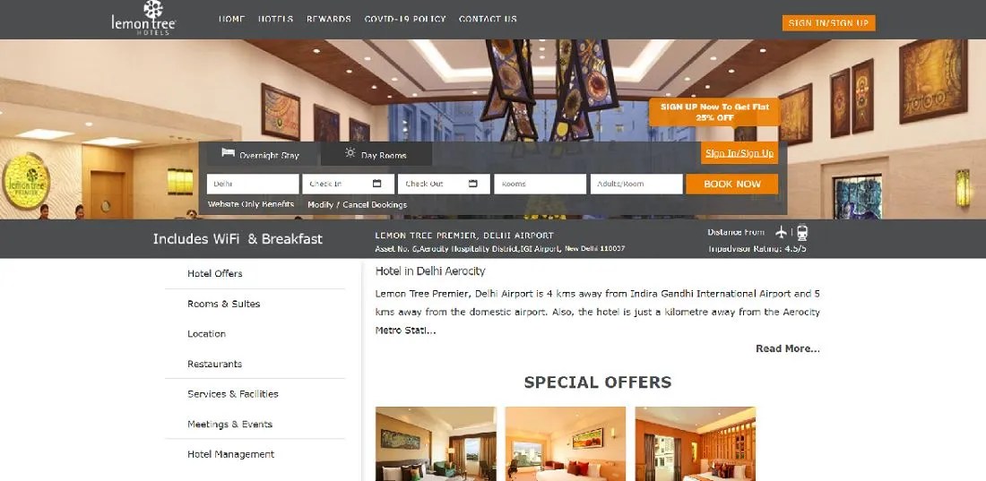 The Lemon Tree Hotel in Delhi