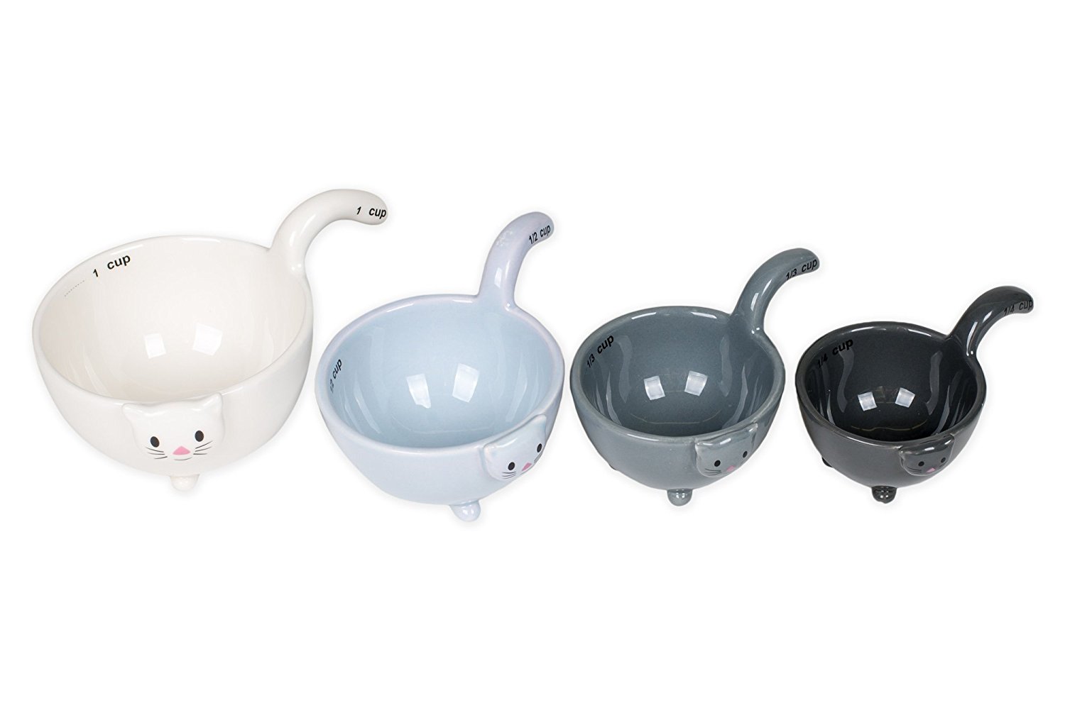 Stackable Ceramic Cat Measuring Cups Incredible Things