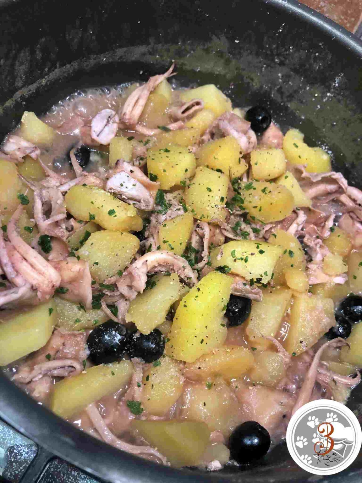 Insalata calda di calamari e patate In cucina con Penny