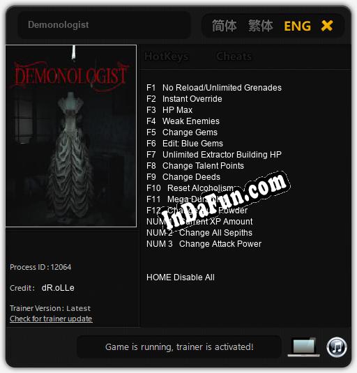 Demonologist: Cheats, Trainer +15 [dR.oLLe] » Free Download PC Games