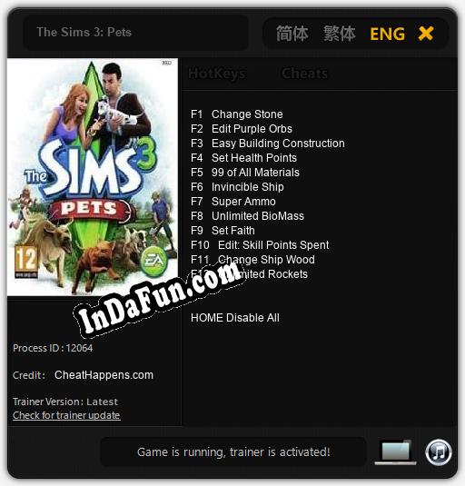 The Sims 3 Pets Cheats, Trainer +12 » Free