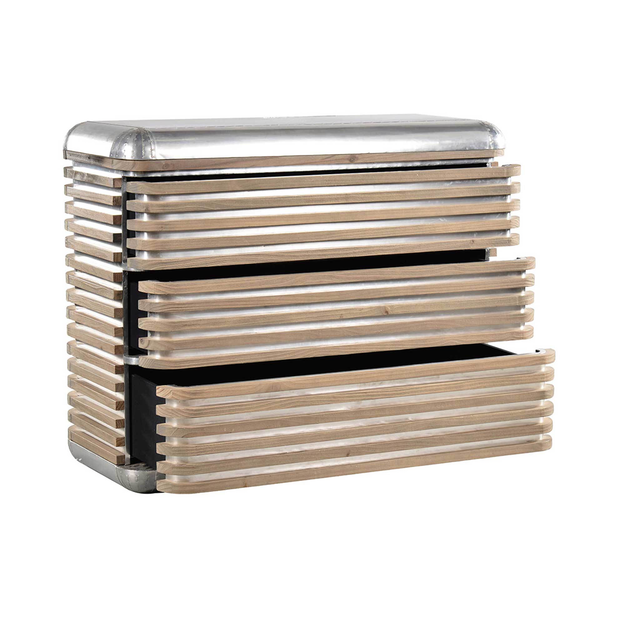 CASTAWAY CHEST LGALUMINIUM&BEACHED Indeca Living