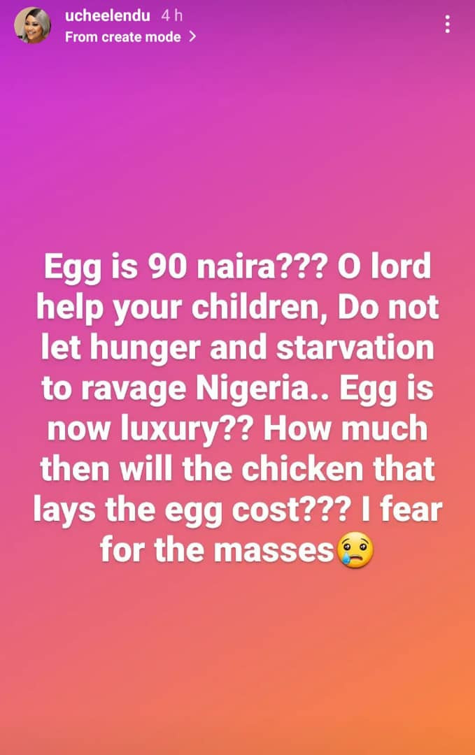 Actress Uche Elendu Laments Over The Price Of Egg In Nigeria