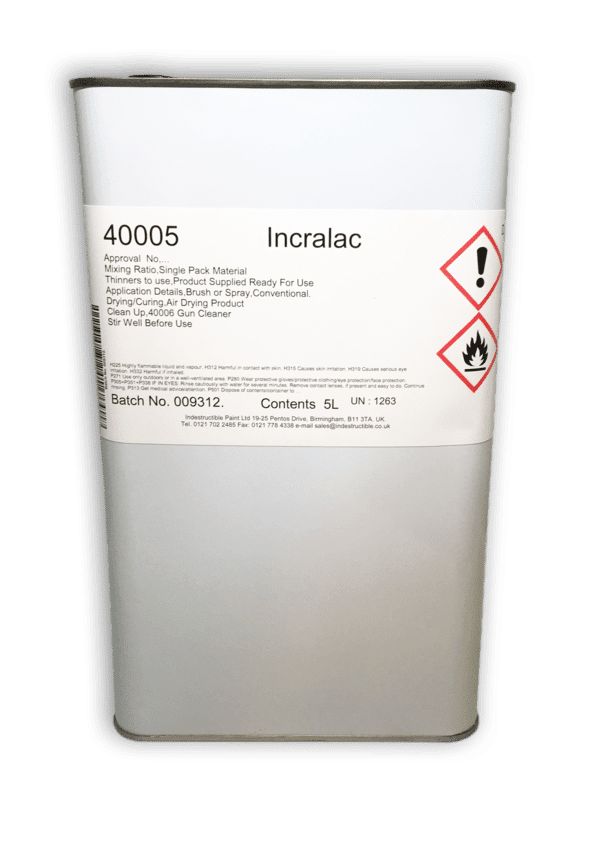 Incralac Protective Lacquer Indestructible Paint Industrial Paint