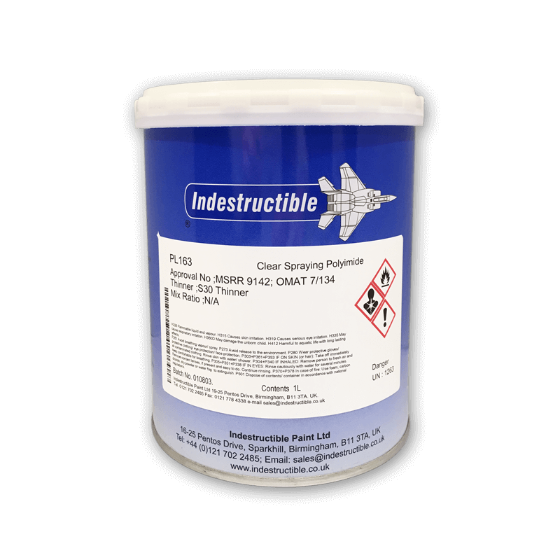 PL163 Clear Polyimide Coating Indestructible Paint Inc.