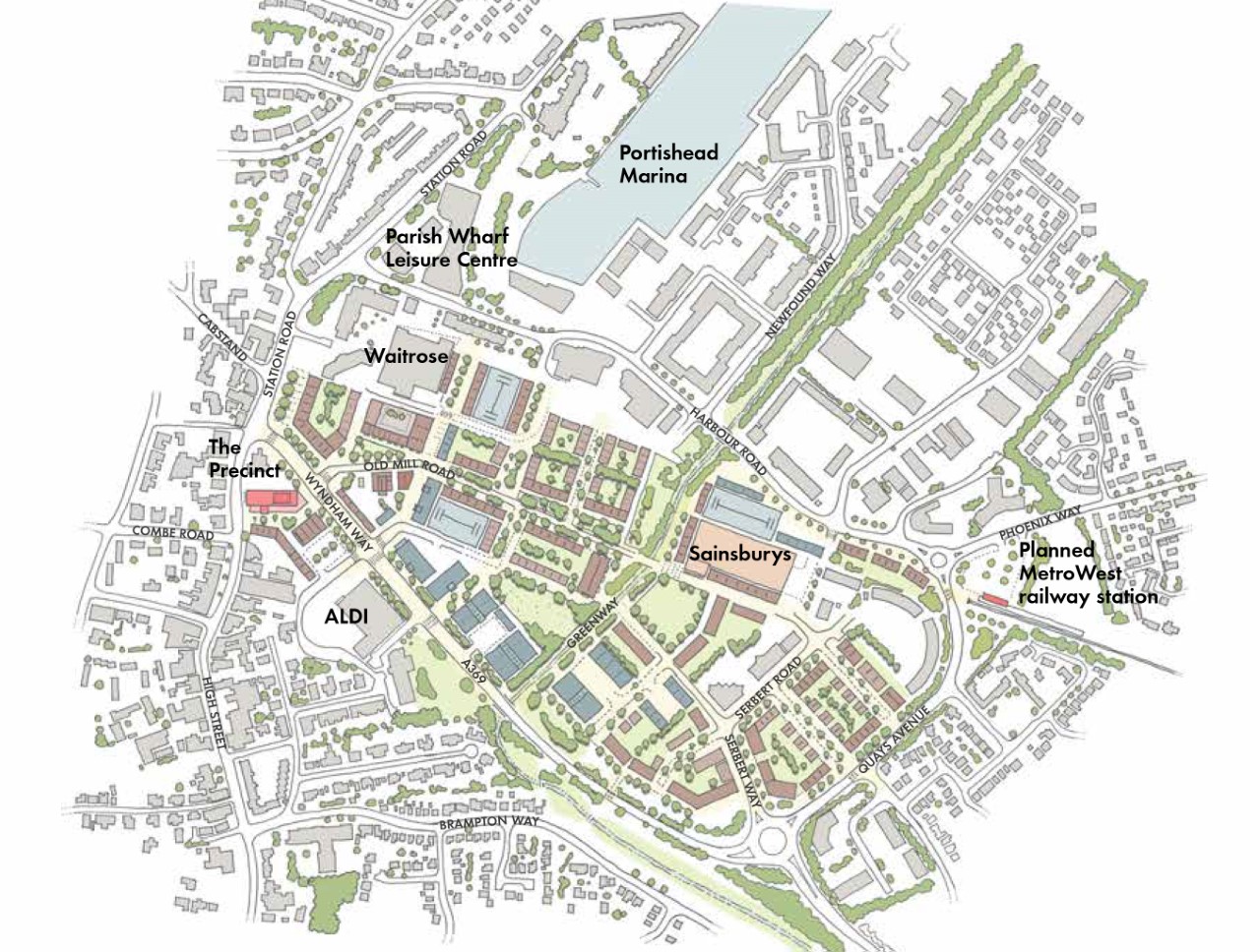 Wyndham Way Masterplan, Portishead InDev