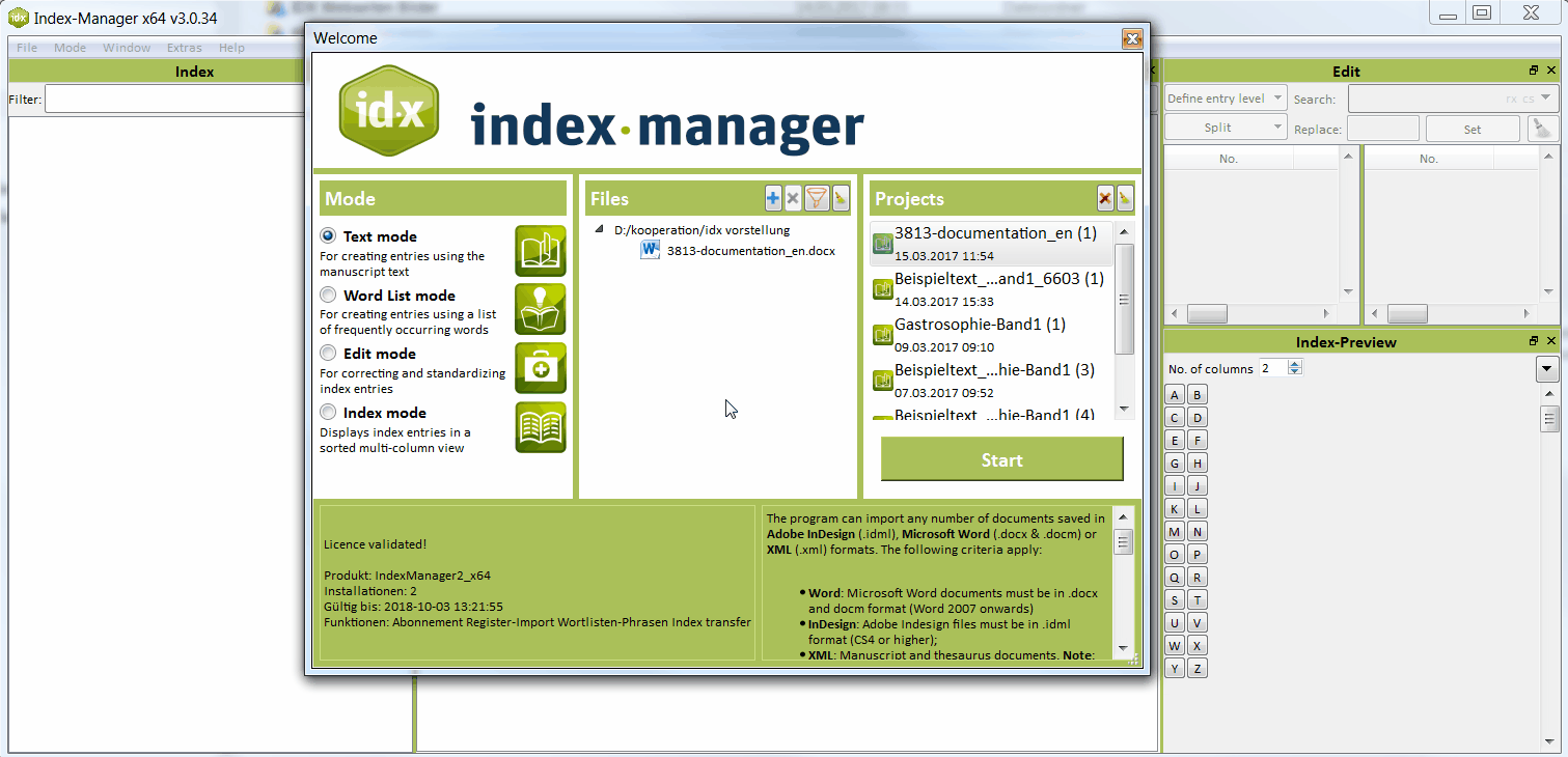 Index Manager professional indexing software for embedded index