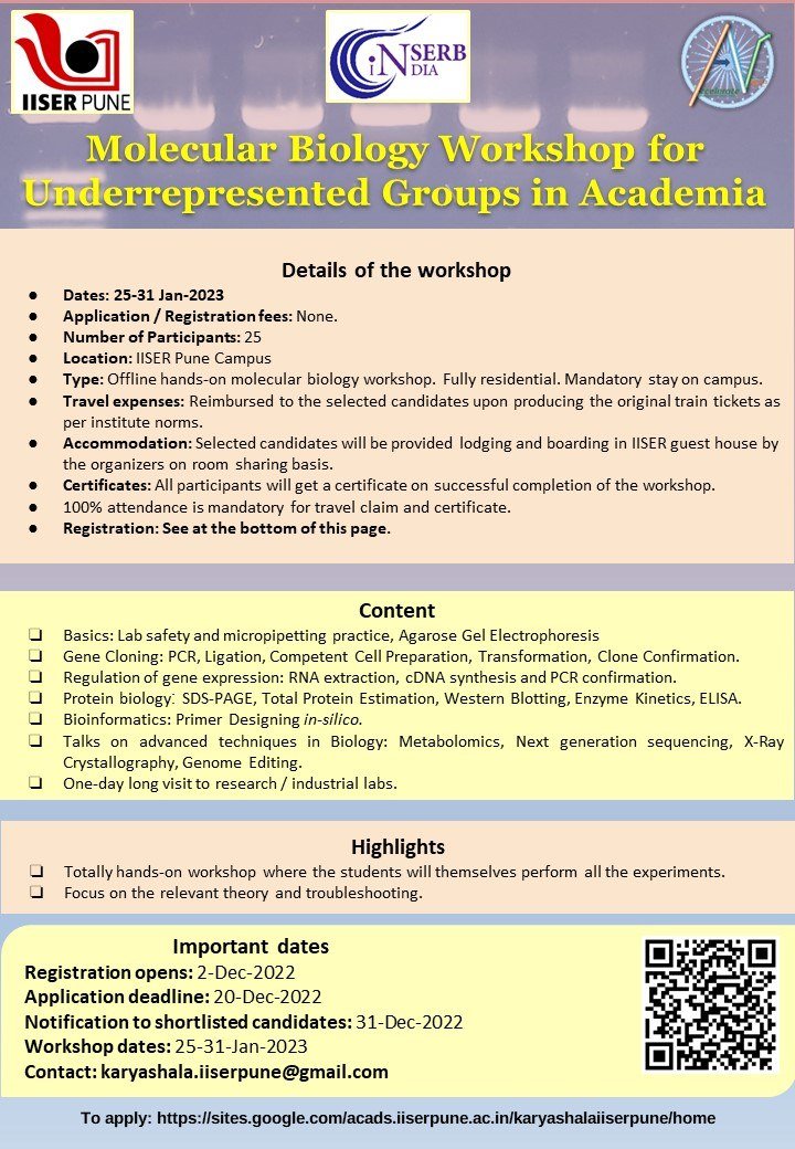 Molecular Biology for Underrepresented Groups in Academia IndiaBioscience