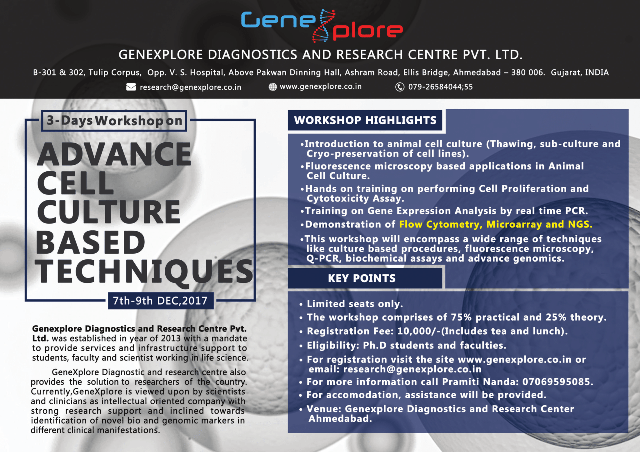 on Advance Cell Culture Techniques IndiaBioscience