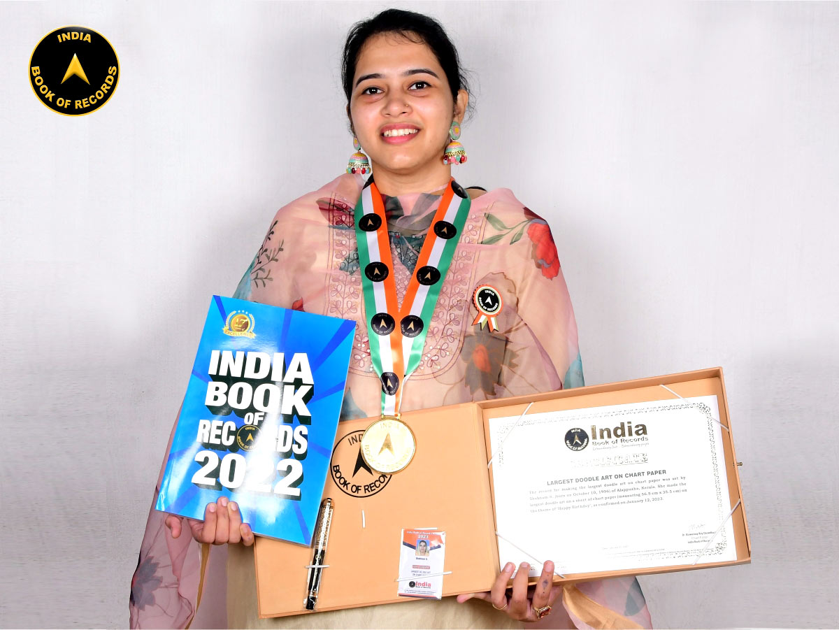 Largest doodle art on chart paper India Book of Records