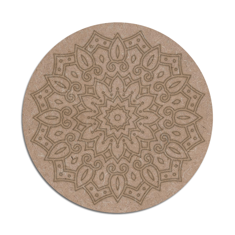 MDF Mandala Rangoli Engraved Cutout for Craft Work Design 3 DIY Art