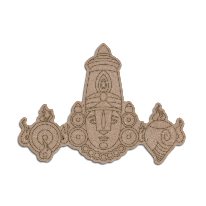 Engraved Tirupati Balaji MDF Cutout for Art and Craft Work DIY Art