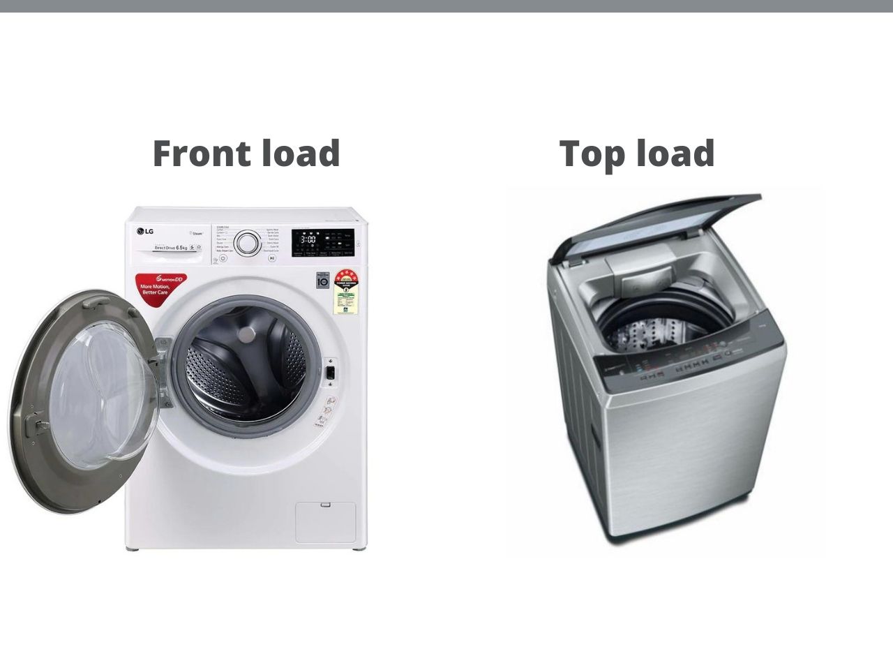 Difference between a front load and top load washing machine India Darpan