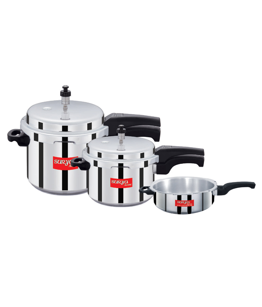 Surya Accent Aluminium Pressure Cooker(Set Of 3) Rs 1199 Snapdeal