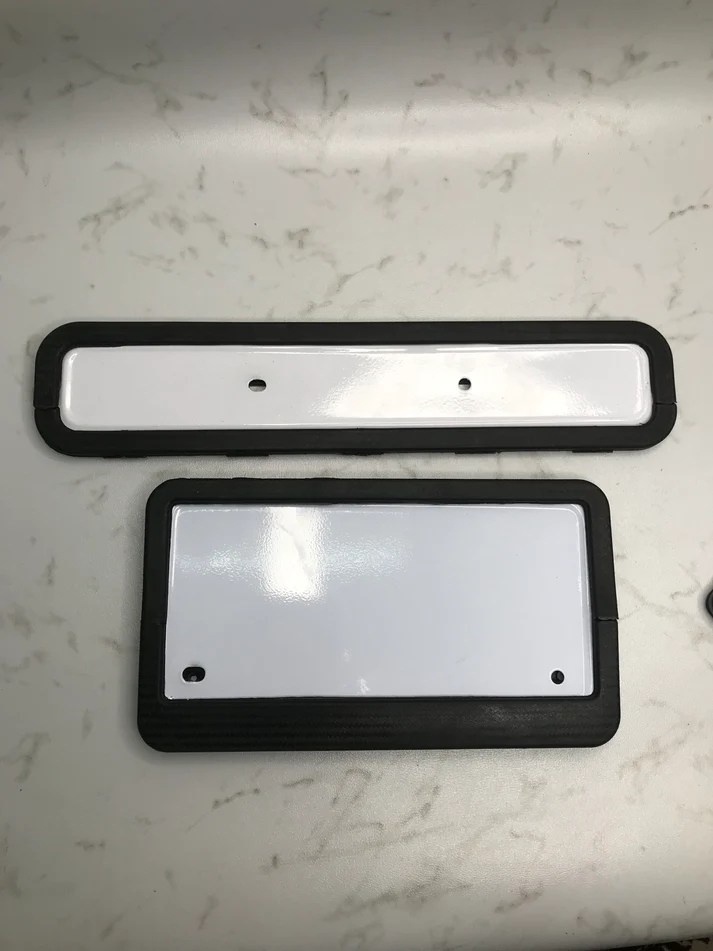 Premium Number Plate Protector Cover Carbon Fibre Black Set Of Two