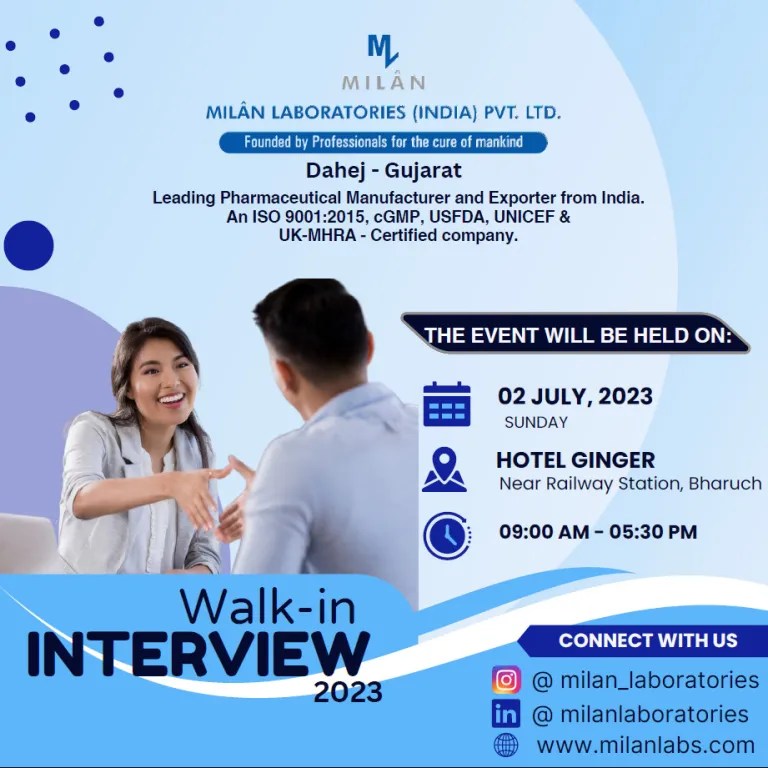 Milan Laboratories WalkIns for Production / QA / QC / IT / Warehouse