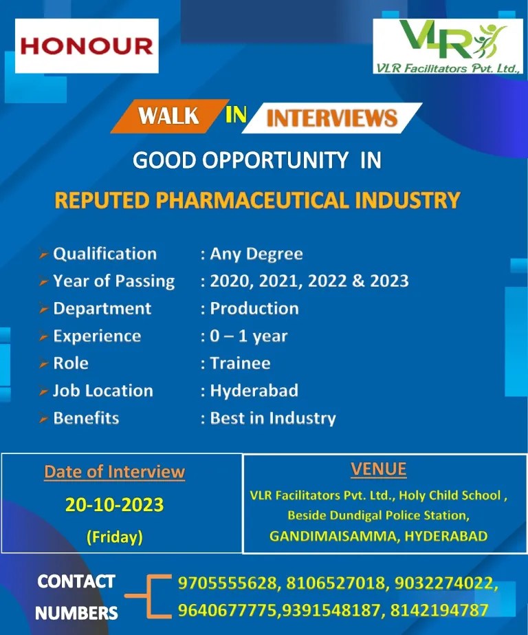 Honour Lab Limited WalkIns for Production Indian jobs zone