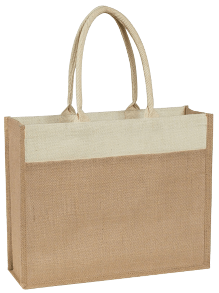 Dyed Jute Tote Bag with Natural Jute Pocket KJC 002