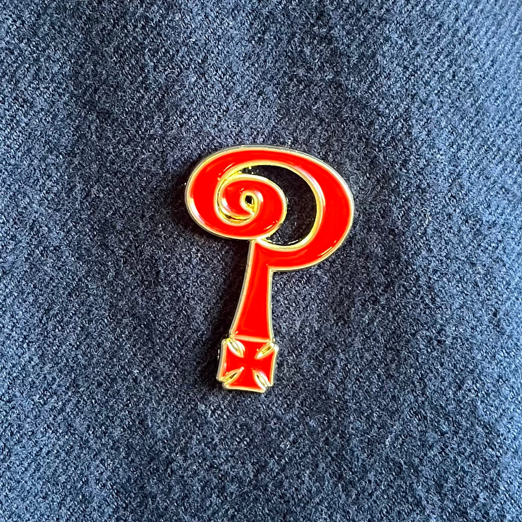 Indian Larry Question Mark Pin Red Indian Larry Motorcycles