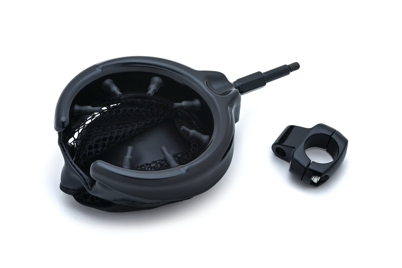 Drink Cup Holder Mesh Black or Chrome 1 inch bars