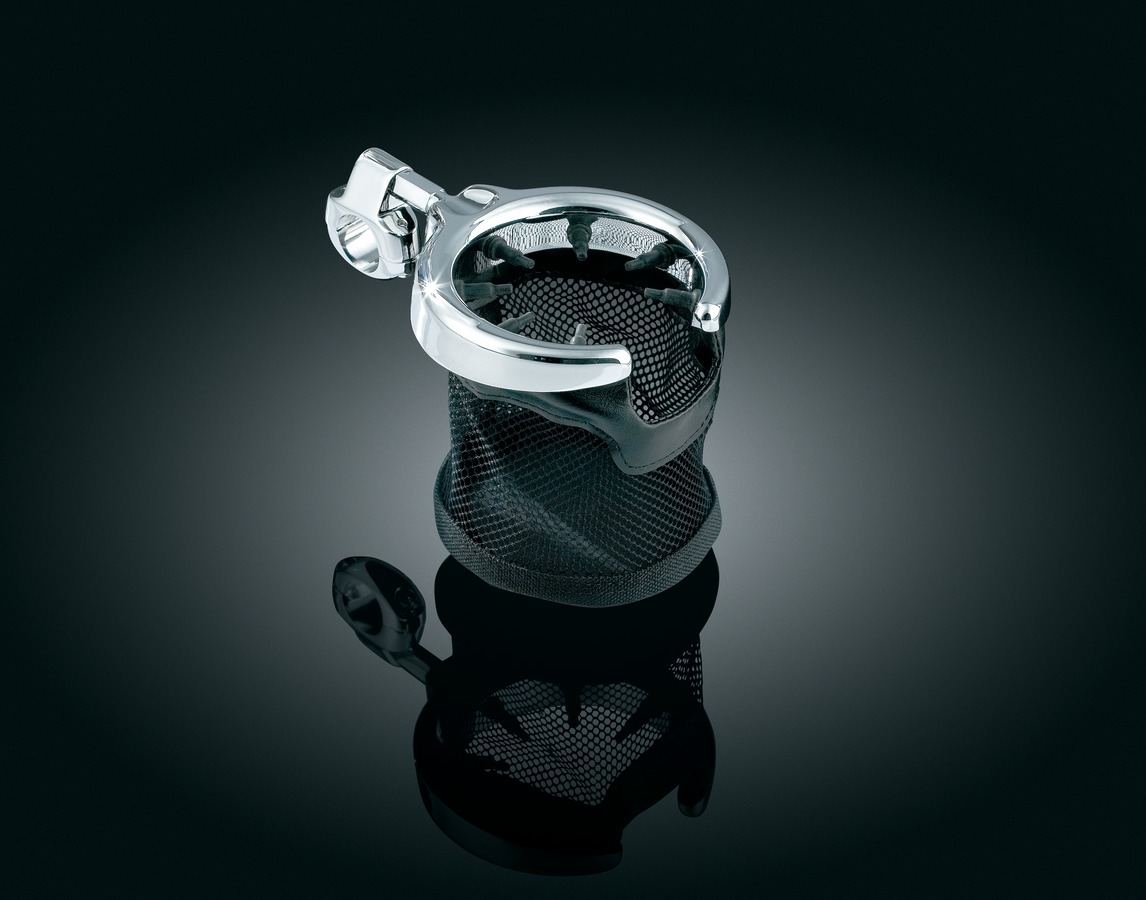 Drink Cup Holder Mesh Black or Chrome 1 inch bars