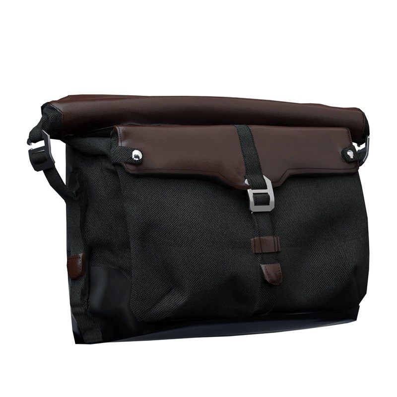 AllWeather Vinyl Messenger Bag with Shoulder Strap, Black/Brown Indian