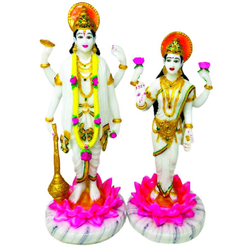 Standing Vishnu Lakshmi Resin Statue/ Idol 15 inch for Puja Temple