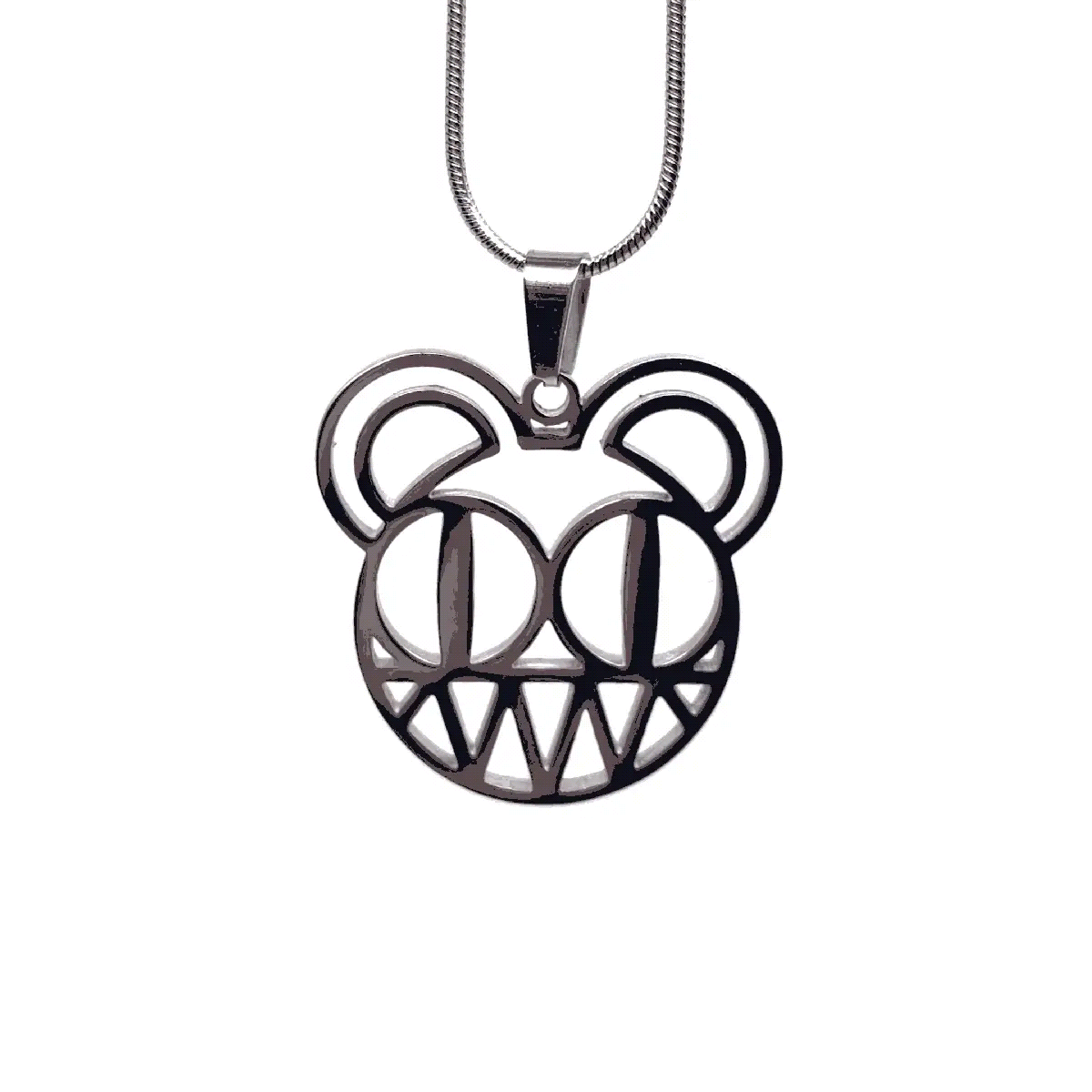 Radiohead Bear Logo FanMade Stainless Steel Pendant Chain Necklace