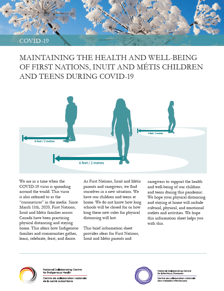 Maintaining the health and wellbeing of First Nations, Inuit and Métis