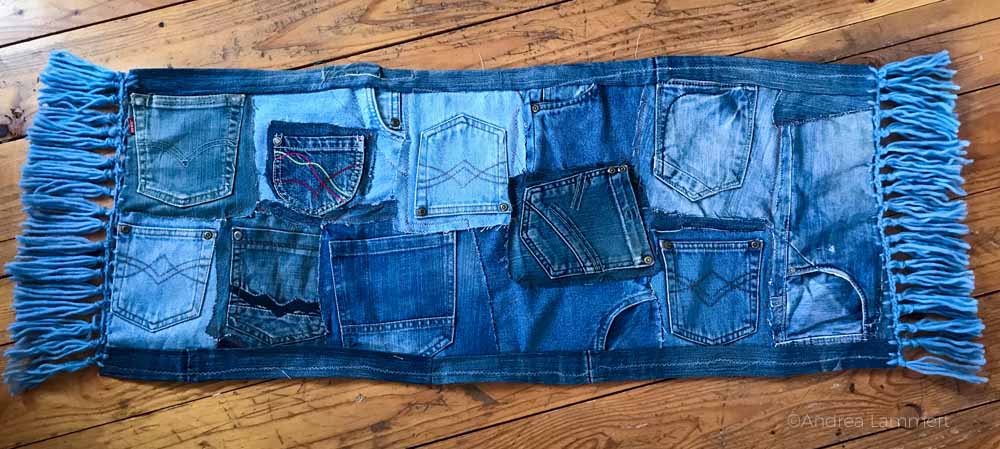 Upcycling Teppich aus alten Jeans Anleitung nähen mit Jeans