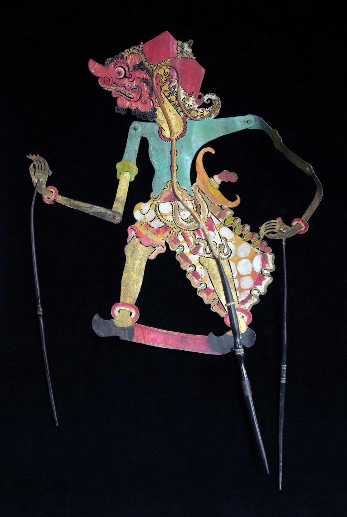 Warrior Antique "Wayang Kulit" Javanese Shadow Puppet Indigo Arts