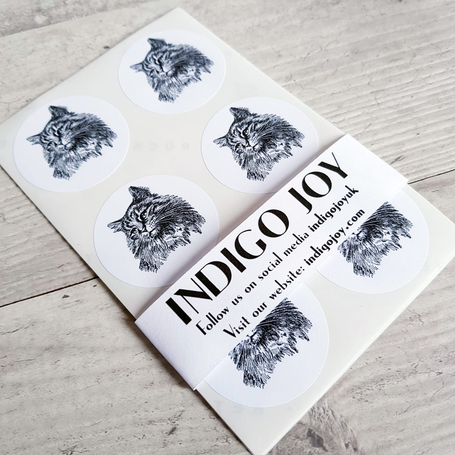 Cat Sticker Seals Indigo Joy