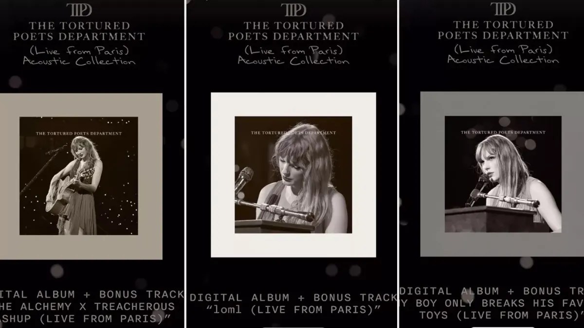 Taylor Swift Releases Live Versions of 3 'Tortured Poets Department