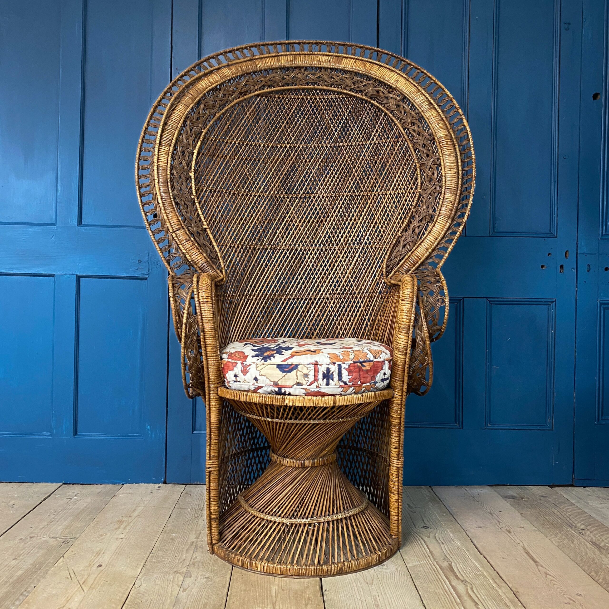 Antique Malay Peacock Chair Indigo Sprout