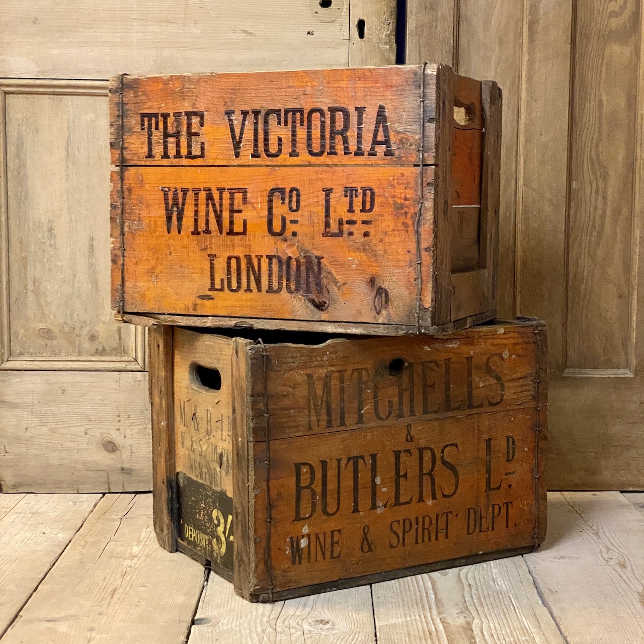 Wooden Wine Crates Indigo Sprout